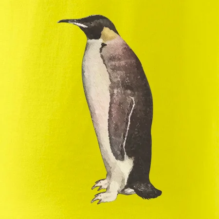 Tučniak kreslený vodovými farbami