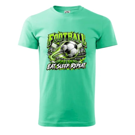 Futbalová lopta a štadión eat sleep repeat