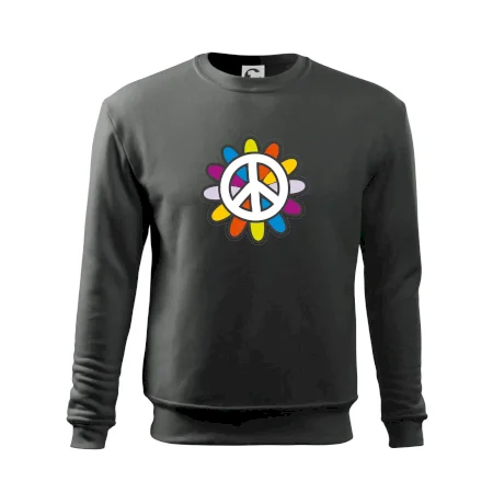 Peace symbol s kreslenou kvetinou