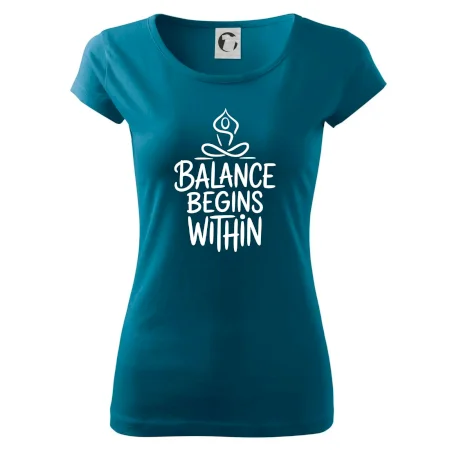 Balance begins within nápis