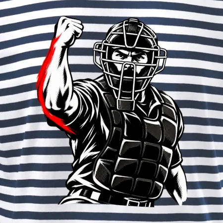 Baseballový rozhodčí signalizuje strike