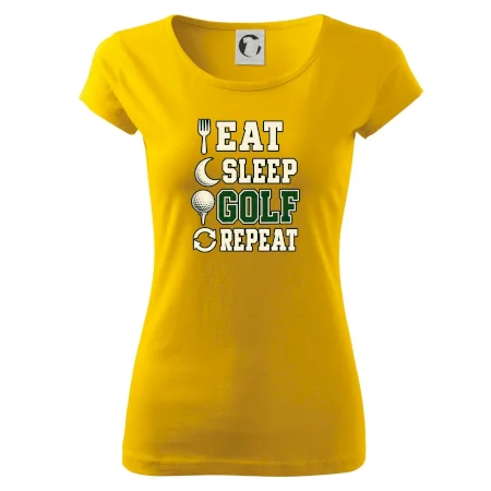 Eat sleep golf repeat typografie