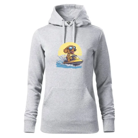 Jazvečík na vodnom skútri