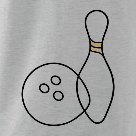 Bowling minimalistická linka s koulí a kuželkou