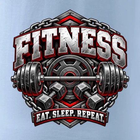 Fitness činka a závažia eat sleep repeat