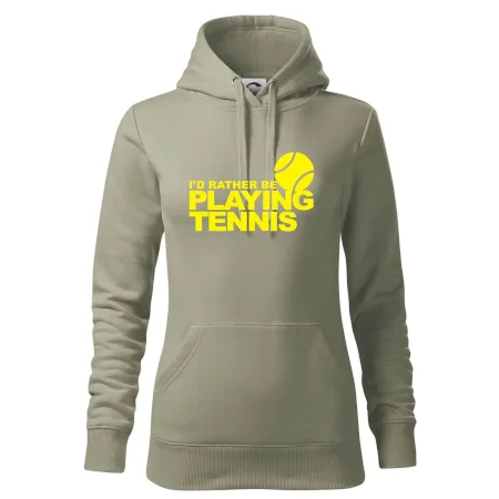 Playing tennis