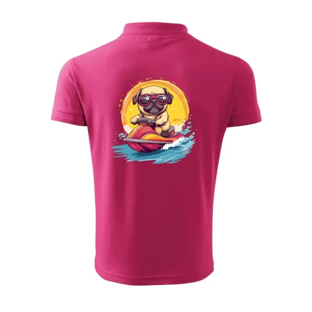 Mops na vodnom skútri