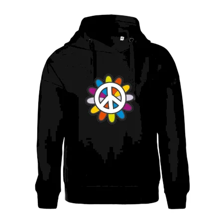 Peace symbol s kreslenou kvetinou