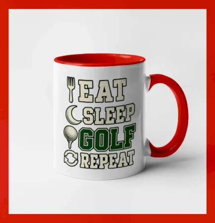 Eat sleep golf repeat typografie