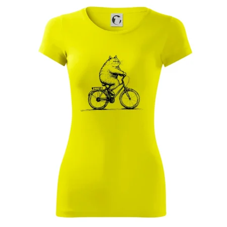 Tučná mačka na bicykli