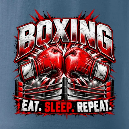 Boxerské rukavice v ringu eat sleep repeat