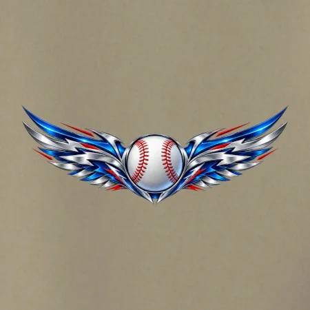 Baseballový míček s kovovými křídly