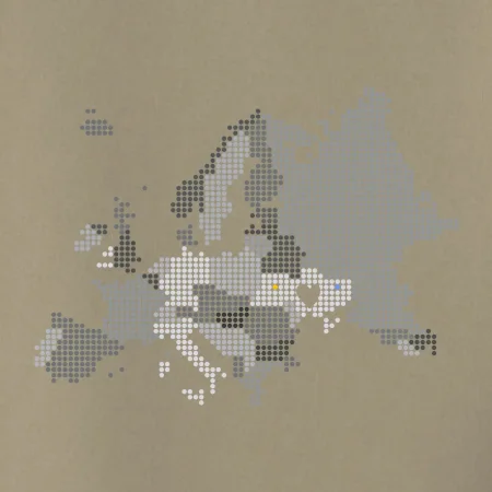 Mapa Európy - srdce v Ukrajine