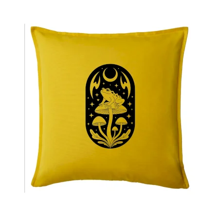 Goblincore čiernobiela oválna žaba