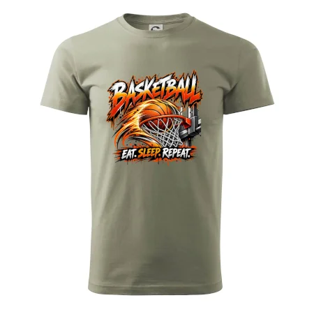 Basketbalový kôš s loptou eat sleep repeat