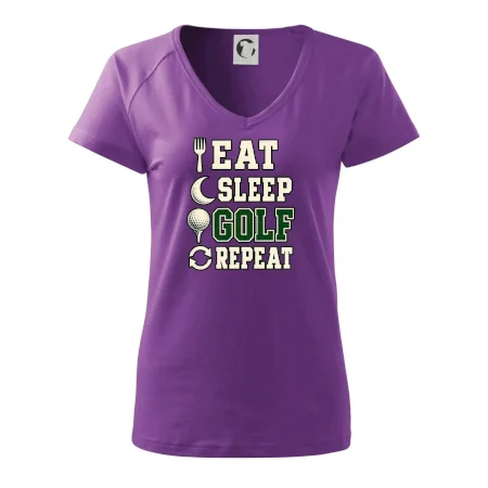 Eat sleep golf repeat typografie