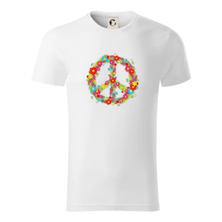 Peace symbol červené kvety