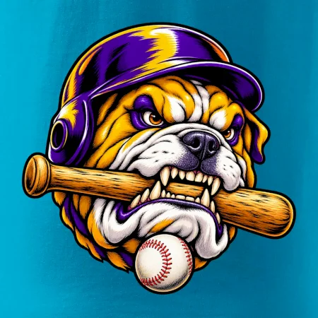 Baseballový buldok s pálkou