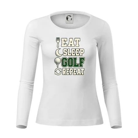 Eat sleep golf repeat typografie