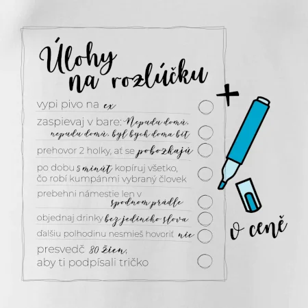 Tričko na rozlúčku s úlohami pre ženícha - lineárne