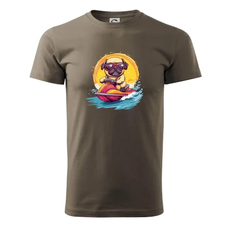 Mops na vodnom skútri