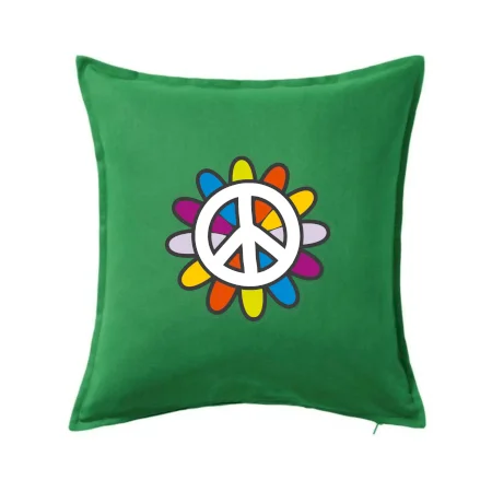 Peace symbol s kreslenou kvetinou