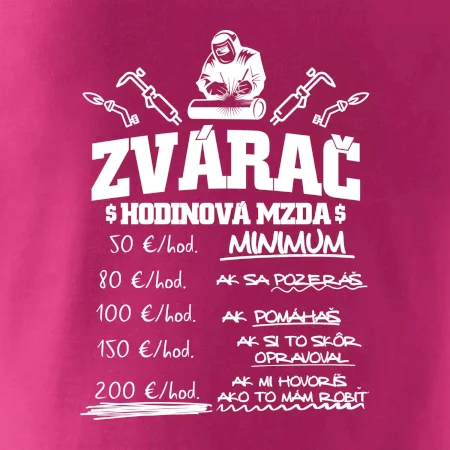 Hodinová mzda zvárač