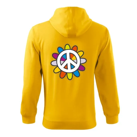 Peace symbol s kreslenou kvetinou