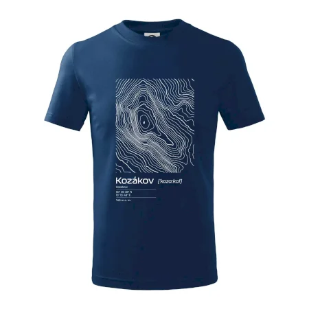 Kozákov - vrstevnice v obdĺžniku