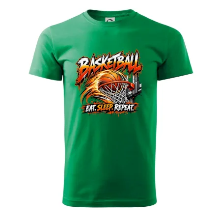 Basketbalový kôš s loptou eat sleep repeat