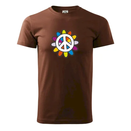 Peace symbol s kreslenou kvetinou