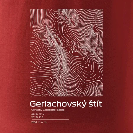 Gerlachovský štít - vrstevnice v obdĺžniku