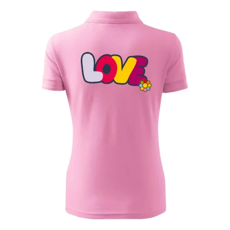 Love nápis s kvetinou