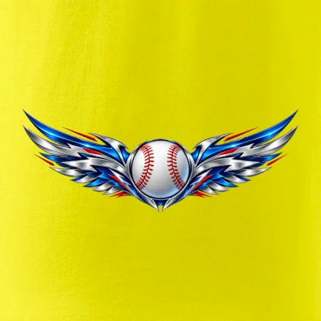 Baseballový míček s kovovými křídly