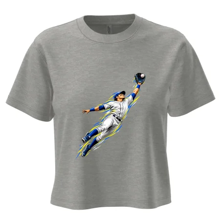 Baseballový polař chytá míček ve výskoku