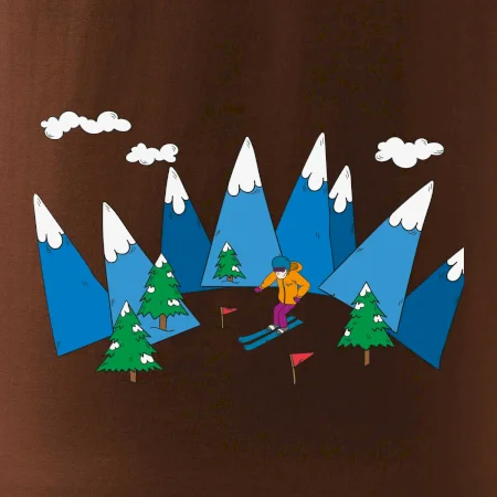 Lyžiar a farebné hory