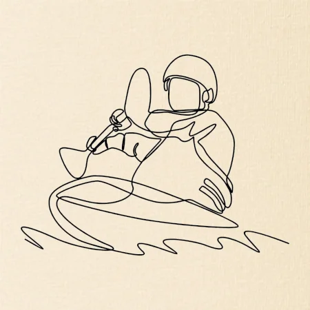 Kajak na vode jedným ťahom