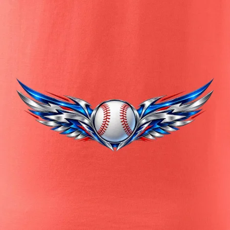 Baseballový míček s kovovými křídly