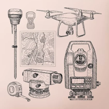 Geodet teodolit dron