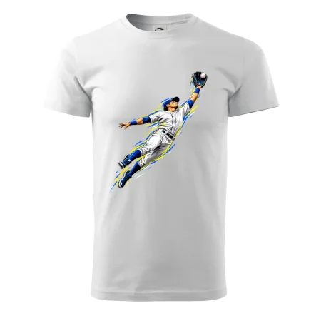 Baseballový polař chytá míček ve výskoku