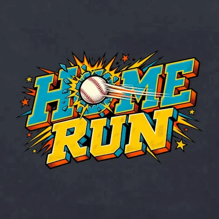 Home run komiksový nápis