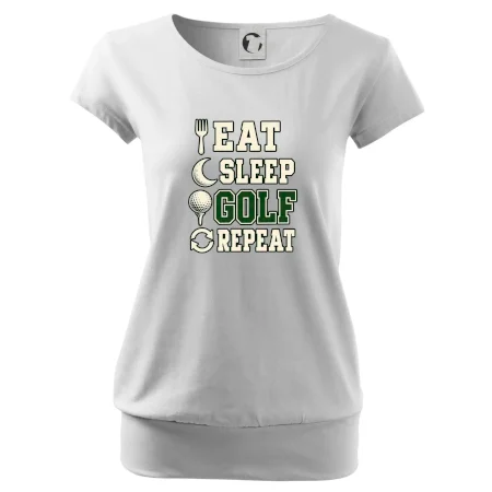 Eat sleep golf repeat typografie