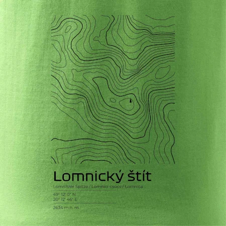Lomnický štít - vrstevnice v obdĺžniku