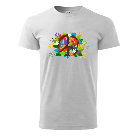 Peace symbol prerastený kvetinami