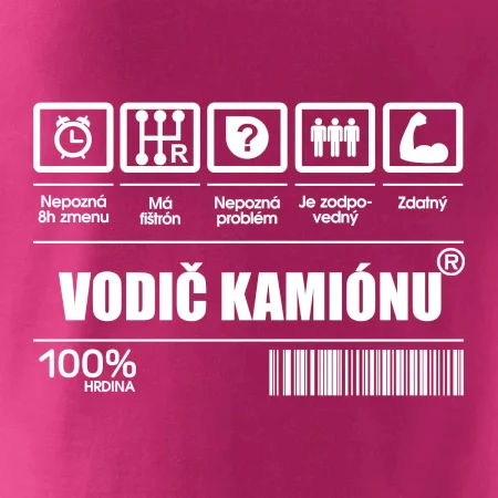 Čiarový kód - Vodič kamiónu