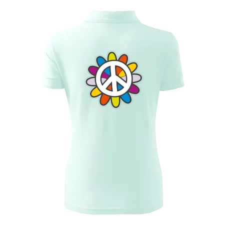 Peace symbol s kreslenou kvetinou