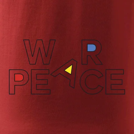 War, peace - farebný nápis