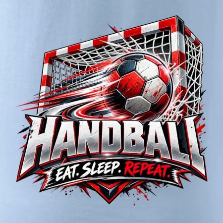 Hádzanárska lopta v bránke eat sleep repeat