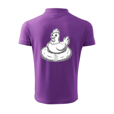 Kurča sediace na bitcoinovom hniezde