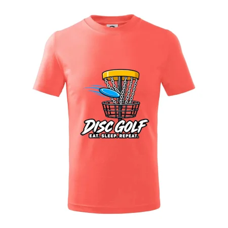 Discgolfový kôš s letiacim diskom eat sleep repeat